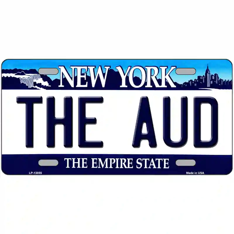 The Aud NY Blue Novelty Metal License Plate Tag 24" x 12" Large (LLP)