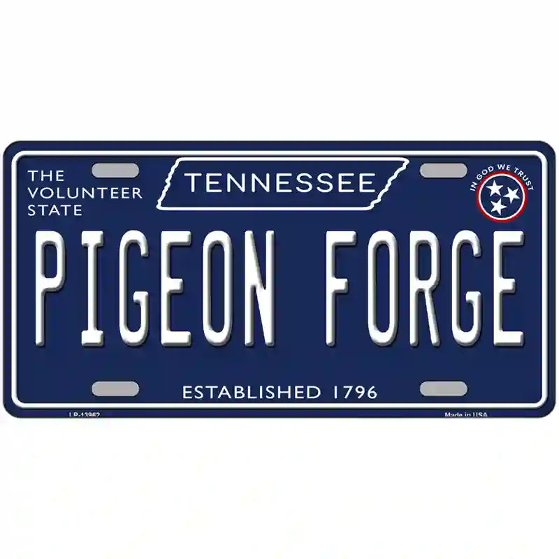 Pigeon Forge Tennessee Blue Novelty Metal License Plate Tag 24" x 12" Large (LLP)