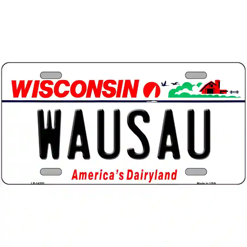 Wausau Wisconsin Novelty Metal License Plate 24" x 12" (LLP)