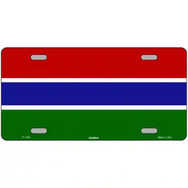 Gambia Flag Metal Novelty License Plate 24" x 12" (LLP)
