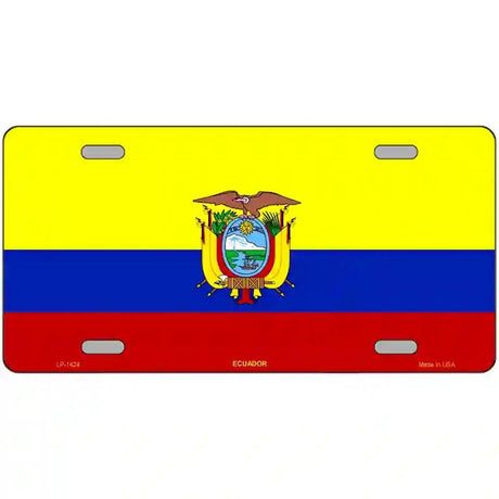 Ecuador Flag Metal Novelty License Plate 24" x 12" (LLP)