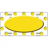 Yellow White Polka Dot Yellow Center Oval Metal Novelty License Plate 24" x 12" (LLP)