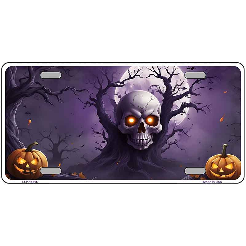 The Haunted Skull Tree Novelty Metal License Plate LP-14515