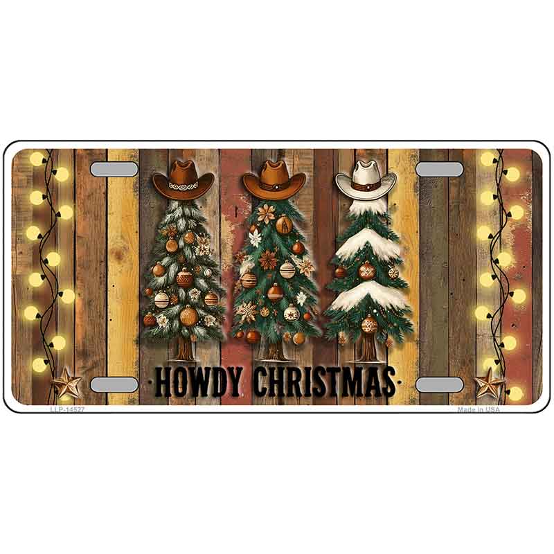 Howdy Christmas Novelty Metal License Plate LP-14527