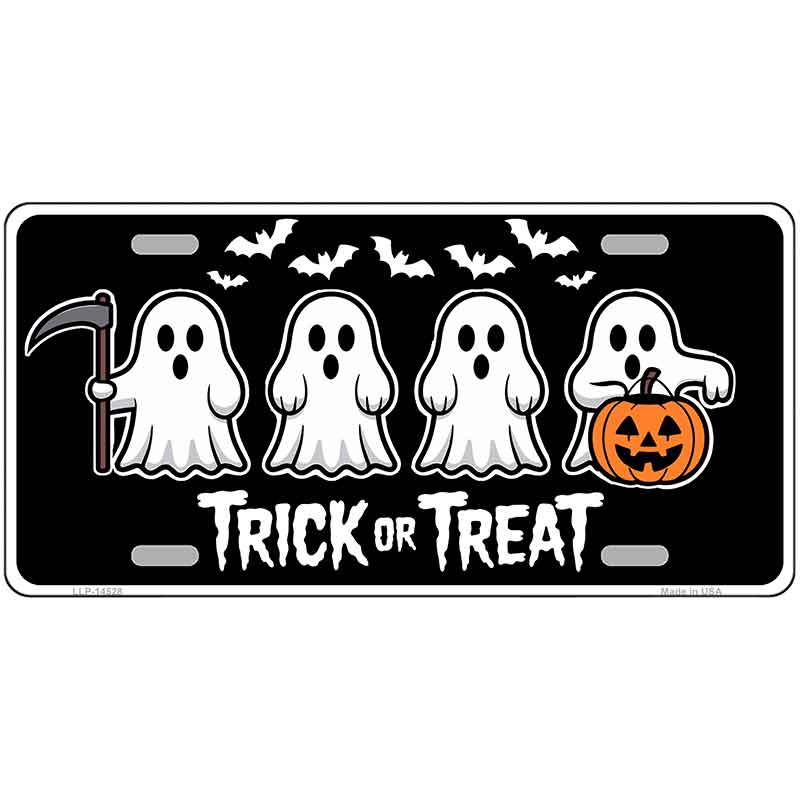 Trick or Treat Ghosts Novelty Metal License Plate LP-14528