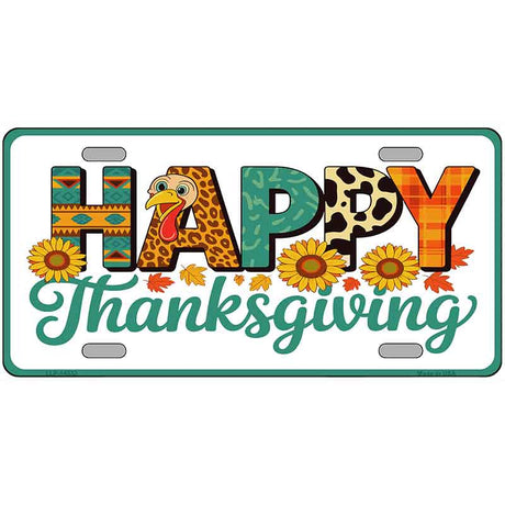 Happy Thanksgiving Novelty Metal License Plate LP-14532