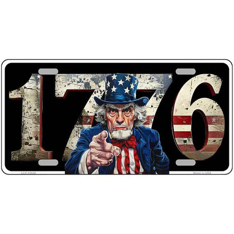 1776 Uncle Sam Novelty Metal License Plate LP-14548 24" x 12" Large (LLP)