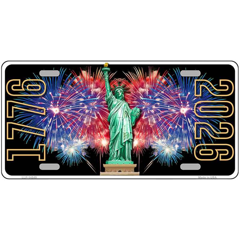 Lady Liberty Fireworks Novelty Metal License Plate LP-14549 24" x 12" Large (LLP)