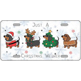 Just a Christmas Weiner Novelty Metal License Plate LP-14552