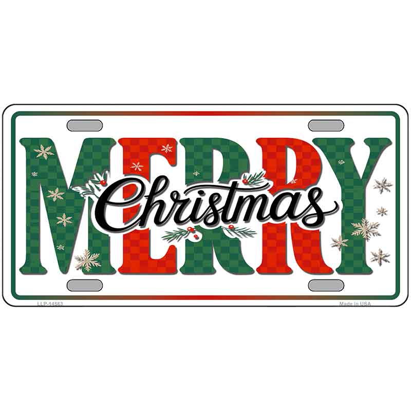Merry Christmas Novelty Metal License Plate LP-14563