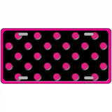 Pink Black Polka Dot Metal Novelty License Plate 24" x 12" (LLP)