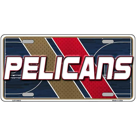 License plate with 'Pelicans' text on a colorful background