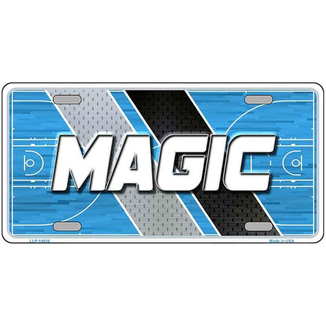 License plate with 'MAGIC' text on a blue and gray background