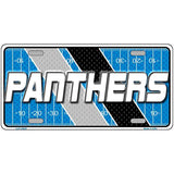 License plate with 'PANTHERS' text on a football field design