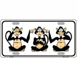 See Hear Speak Monkey Metal Novelty License Plate 24" x 12" (LLP)