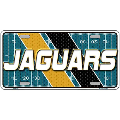 License plate with 'Jaguars' text on a football field design