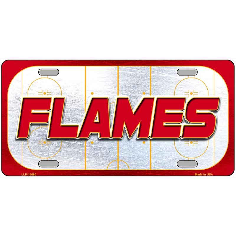 FLAMES Graphic Novelty Metal License Plate LP-14660 24" x 12" Large (LLP)