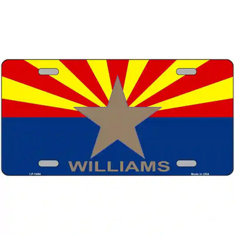 Williams Arizona Flag Metal Novelty License Plate 24" x 12" (LLP)