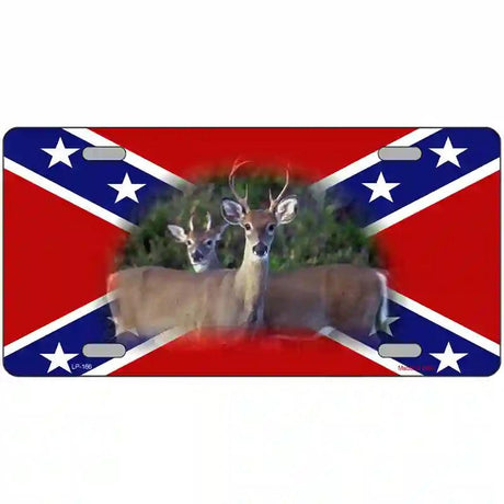 Rebel Deer Metal Novelty License Plate 24" x 12" (LLP)