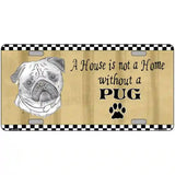 Pencil Sketch Pug Metal Novelty License Plate 24" x 12" (LLP)