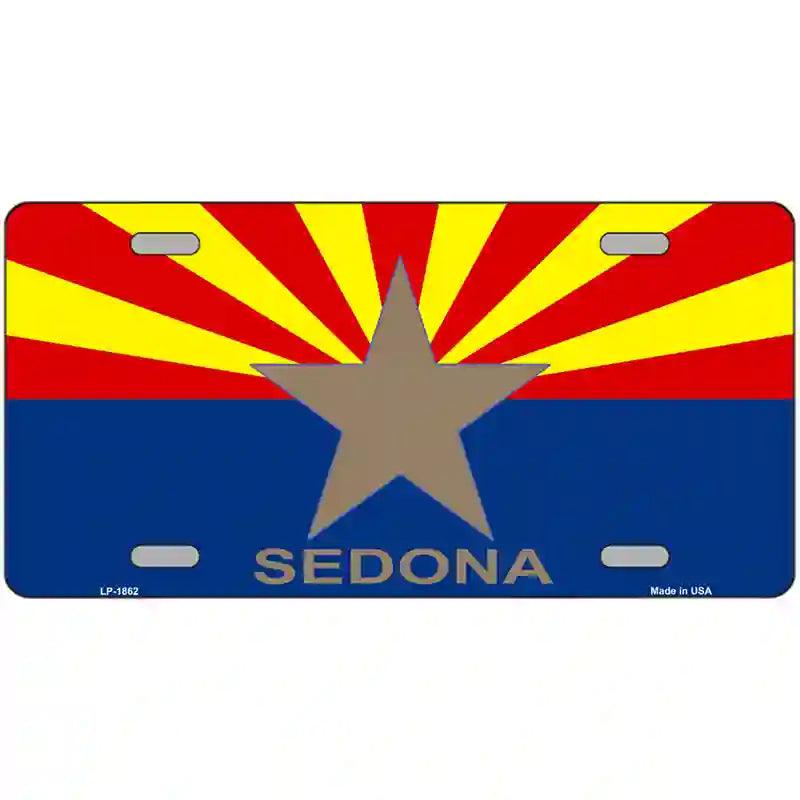 Sedona Arizona State Flag Metal Novelty License Plate 24" x 12" (LLP)