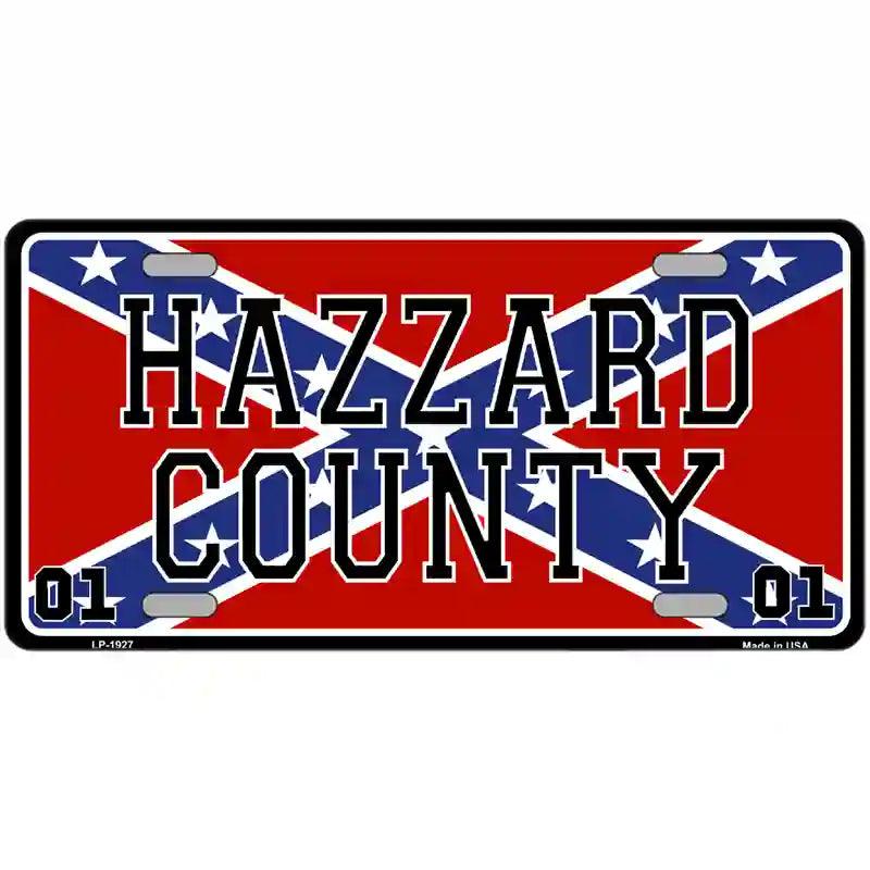 Hazard County Confederate Flag Metal Novelty License Plate 24" x 12" (LLP)