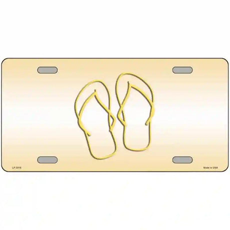 Flip Flops Yellow Metal Novelty License Plate 24" x 12" (LLP)