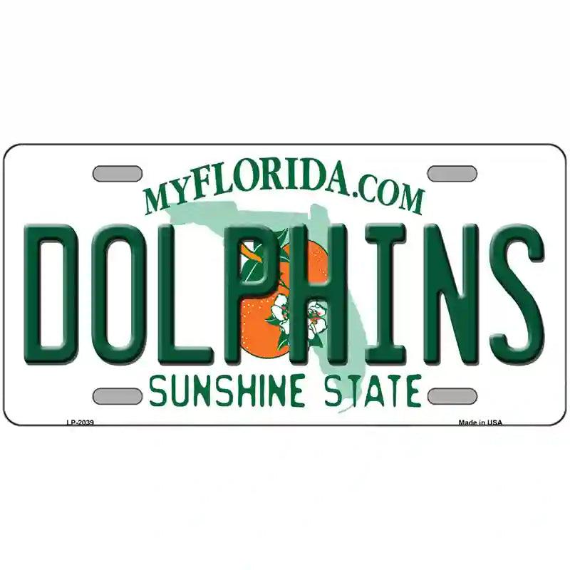 Dolphins Florida State Novelty Metal License Plate 24" x 12" (LLP)
