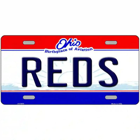 Reds Ohio State Novelty Metal License Plate 24" x 12" (LLP)
