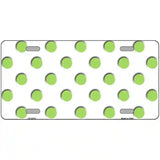 Lime Green Polka Dots White Metal Novelty License Plate 24" x 12" (LLP)