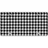 White Black Houndstooth Metal Novelty License Plate 24" x 12" (LLP)