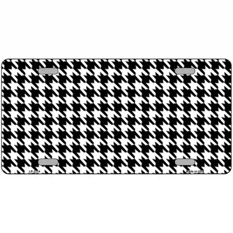 White Black Houndstooth Metal Novelty License Plate 24" x 12" (LLP)