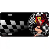 Racing Pin Up Girl Metal Novelty License Plate 24" x 12" (LLP)
