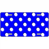 White Polka Dots Royal Blue Metal Novelty License Plate 24" x 12" (LLP)