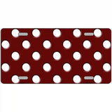 White Polka Dots Burgundy Metal Novelty License Plate 24" x 12" (LLP)