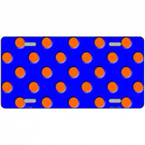 Orange Polka Dots Royal Blue Metal Novelty License Plate 24" x 12" (LLP)