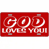 God Loves You Metal Novelty License Plate 24" x 12" (LLP)