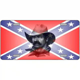 Confederate Flag Cowboy Metal Novelty License Plate 24" x 12" (LLP)
