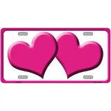 Solid Pink Centered Hearts White Novelty License Plate 24" x 12" (LLP)
