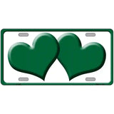 Solid Green Centered Hearts White Novelty License Plate 24" x 12" (LLP)