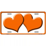 Solid Orange Centered Hearts White Novelty License Plate 24" x 12" (LLP)