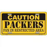Caution Packers Metal Novelty License Plate 24" x 12" (LLP)