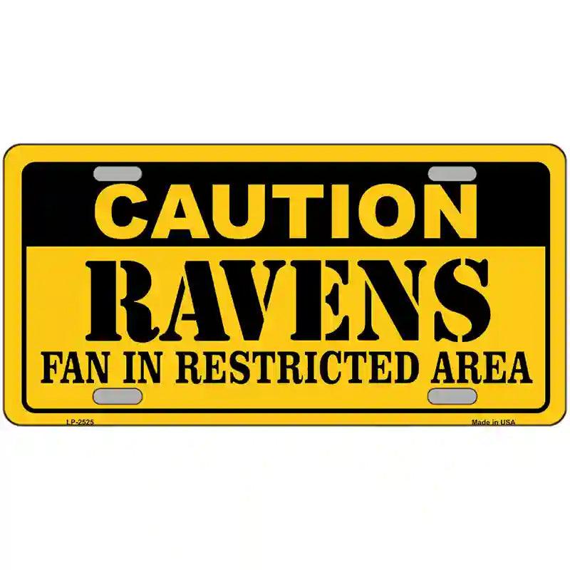 Caution Ravens Metal Novelty License Plate 24" x 12" (LLP)