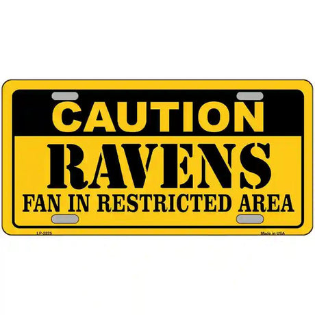 Caution Ravens Metal Novelty License Plate 24" x 12" (LLP)