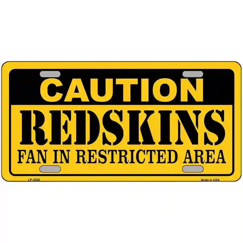 Caution Redskins Metal Novelty License Plate 24" x 12" (LLP)