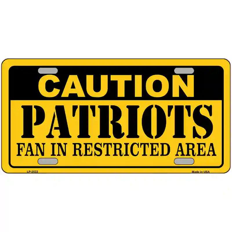 Caution Patriots Metal Novelty License Plate 24" x 12" (LLP)