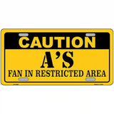 Caution As Fan Metal Novelty License Plate 24" x 12" (LLP)