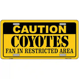 Caution Coyotes Metal Novelty License Plate 24" x 12" (LLP)