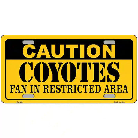 Caution Coyotes Metal Novelty License Plate 24" x 12" (LLP)