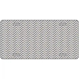 Grey White Chevron Metal Novelty License Plate 24" x 12" (LLP)